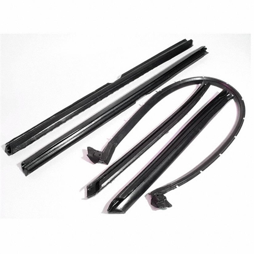 Convertible Top Roof Rail Kit. 5-Piece set includes all right and left side top rail seals and the w